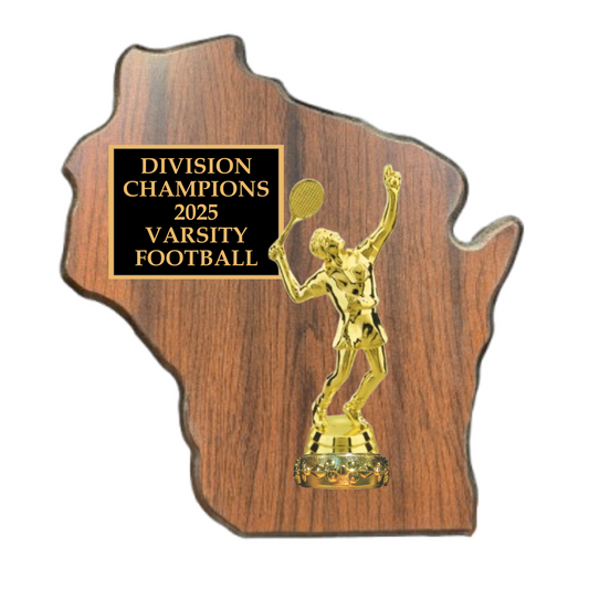 Wisconsin Shaped Trophy Plaque